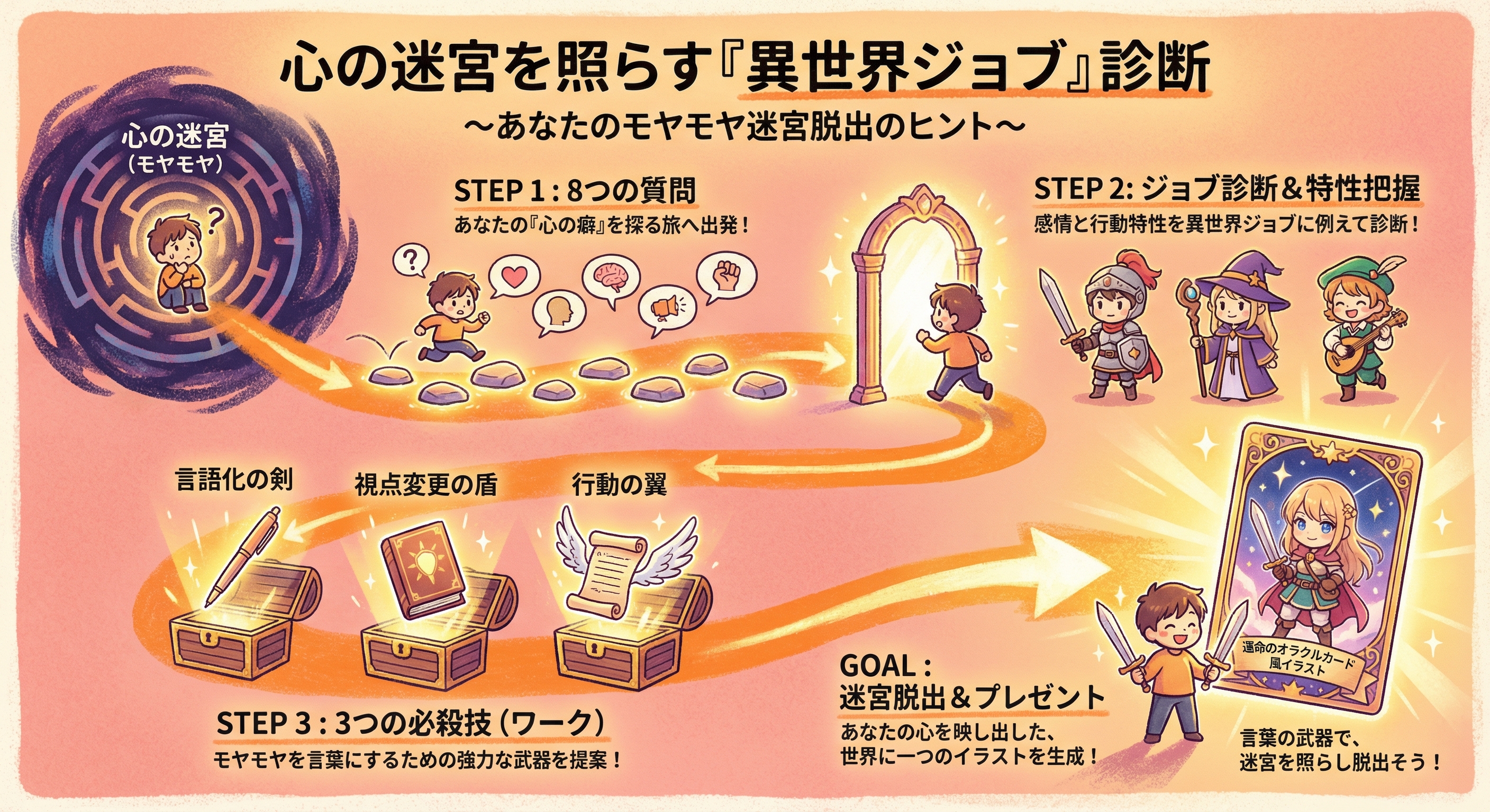 心の迷宮を照らす『異世界ジョブ』診断