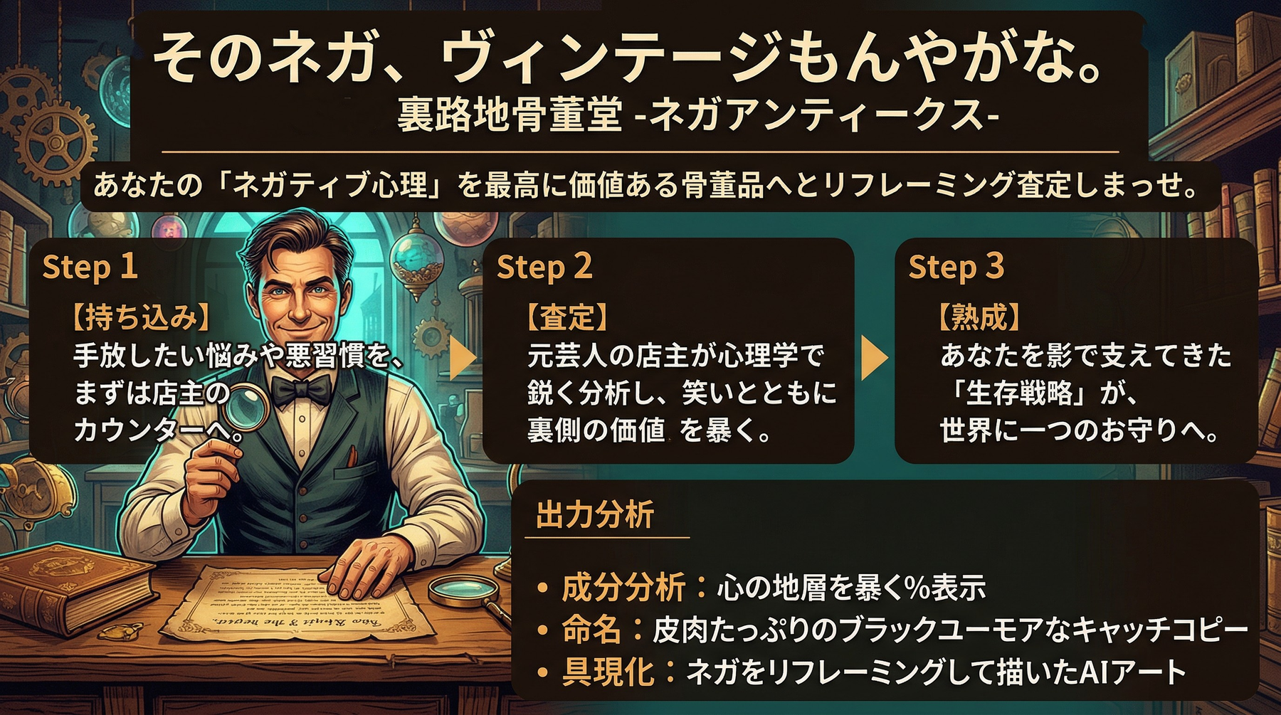 そのネガ、ヴィンテージもんやがな『裏路地骨董堂 -ネガアンティークス-』